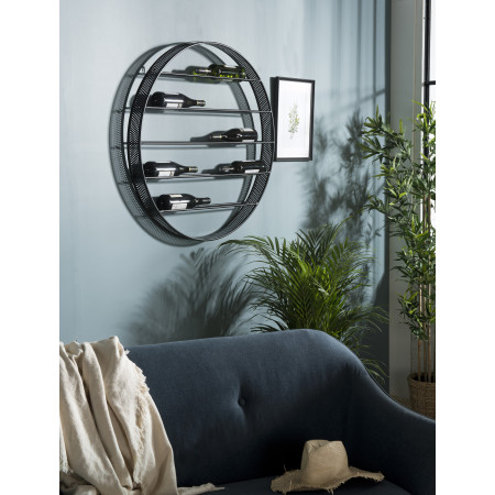 HABY - Étagère ronde range-bouteilles 90x90cm 5...