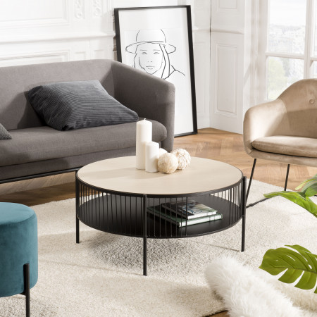 THEODORE - Table basse ronde double plateau...