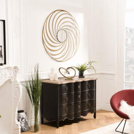 THEODORE - Miroir rond 100x100cm métal doré déco