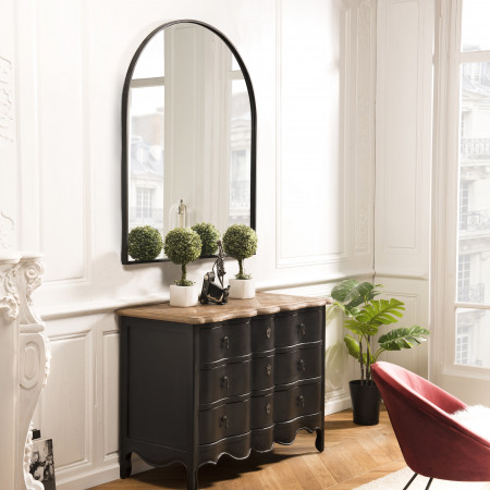 THEODORE - Miroir forme arc métal noir