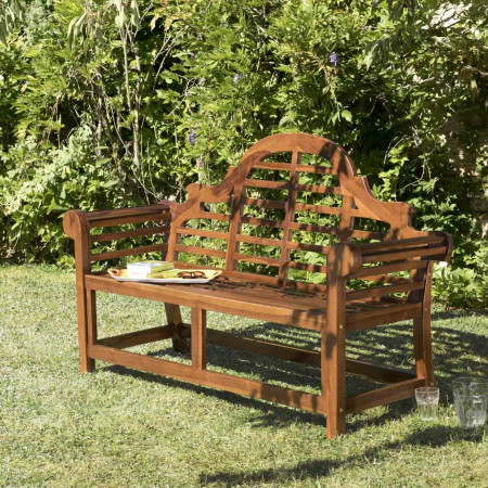 HANNA - Banc de jardin Sumatra en bois teck huilé