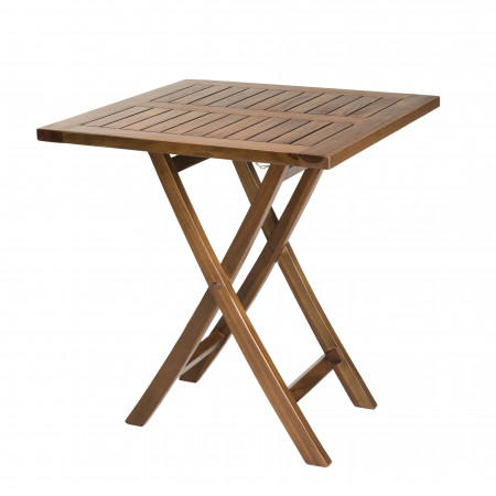 Raiva Table pliante de jardin extérieur en bois carré 80x80cm