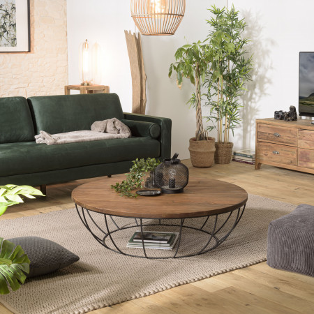 ALIDA - Table basse coque ronde 120x120cm...