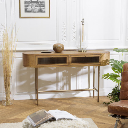 YSEULT - Console arrondie couleur naturelle...