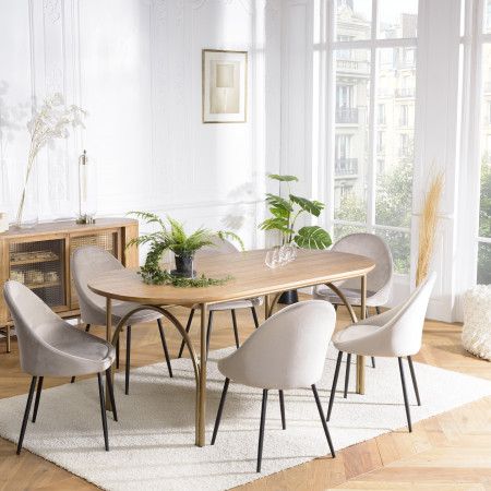 Alida - table à manger ronde 130x130cm en bois de teck recyclé - Conforama