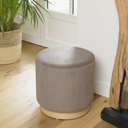 ALBANE - Tabouret rond 40x40cm velours côtelé...