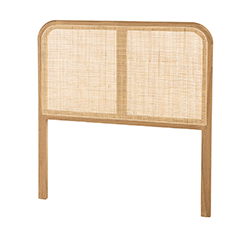 Image dynamique de la tête de lit en mindi et rotin sous différents angles